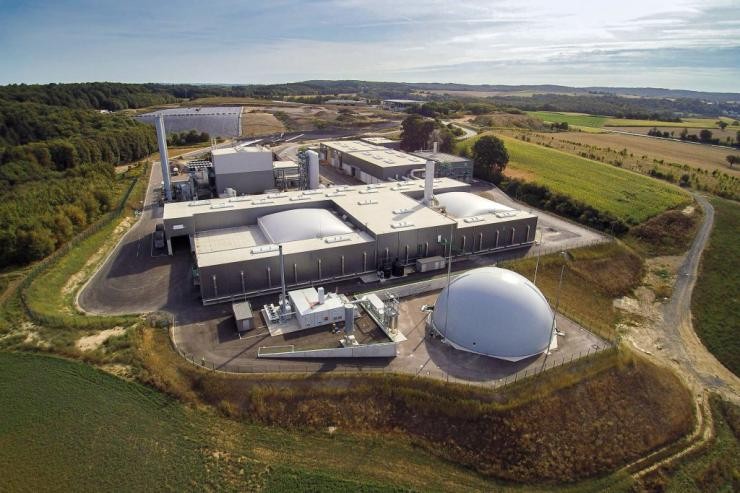 Bioabfallvergärungsanlage Sinsheim Luftbildaufnahme der Bioabfallvergärungsanlange in Sinsheim