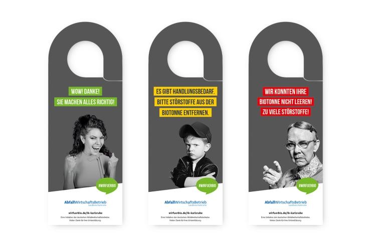 Drei Tonnenanhänger zur Tonnenkontrollaktion.