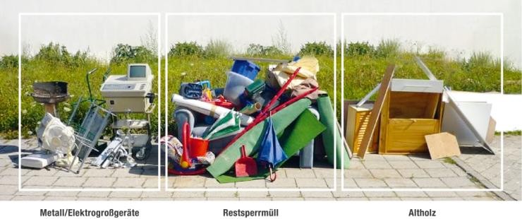 Sperrmüll Drei Haufen Sperrmüll