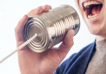 Kommunikation Kommunikation über ein Dosentelefon