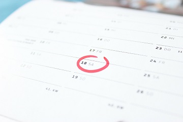 Abfallwirtschaft im Wandel In einem Terminkalender ist ein Termin eingekreist